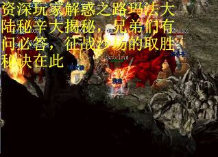 资深玩家解惑之路玛法大陆秘辛大揭秘，兄弟们有问必答，征战沙场的取胜秘诀在此