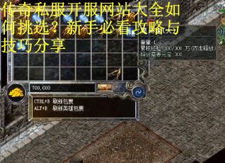 传奇私服开服网站大全如何挑选？新手必看攻略与技巧分享