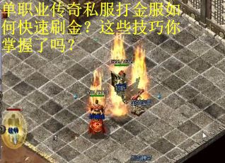 单职业传奇私服打金服如何快速刷金？这些技巧你掌握了吗？