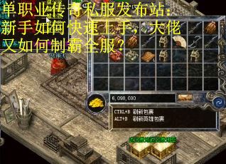 单职业传奇私服发布站:新手如何快速上手,大佬又如何制霸全服? 单职业传奇私服发布站:新手如何快速上手,大佬又如何制霸全服?