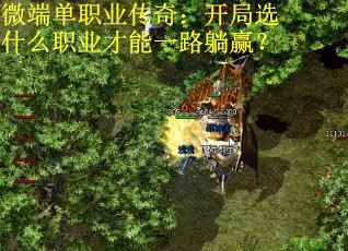 微端单职业传奇：开局选什么职业才能一路躺赢？